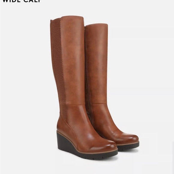 SOUL Naturalizer Shoes - SOUL Naturalizer Tall Wedge Boots in Toffee Brown Wide Calf